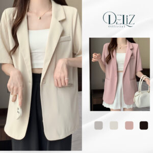 Áo Blazer Vest Cộc Tay Có Đệm Vai