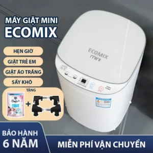 Máy Giặt Mini GHM Hẹn Giờ, Vắt Sấy Khô ECOMIX Khử Khuẩn Tự Động 100% - Bảo Hành 6 Năm